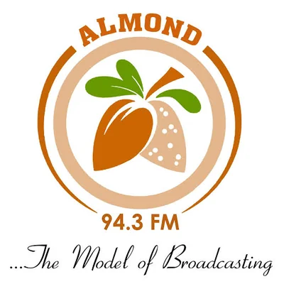 Almond 94.3 FM Ibadan — Quarter 1067, Alhaja Hummani Alaga Close, Along Customs-Federal Secretariat Road, Agodi GRA, Ibadan, Oyo State, Nigeria, Nigeria live radio station logo